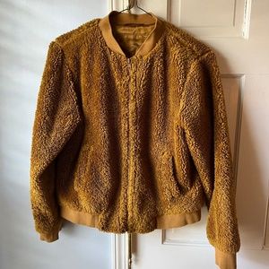 J. Crew Mercantile Teddy Bear Gold Plush Jacket